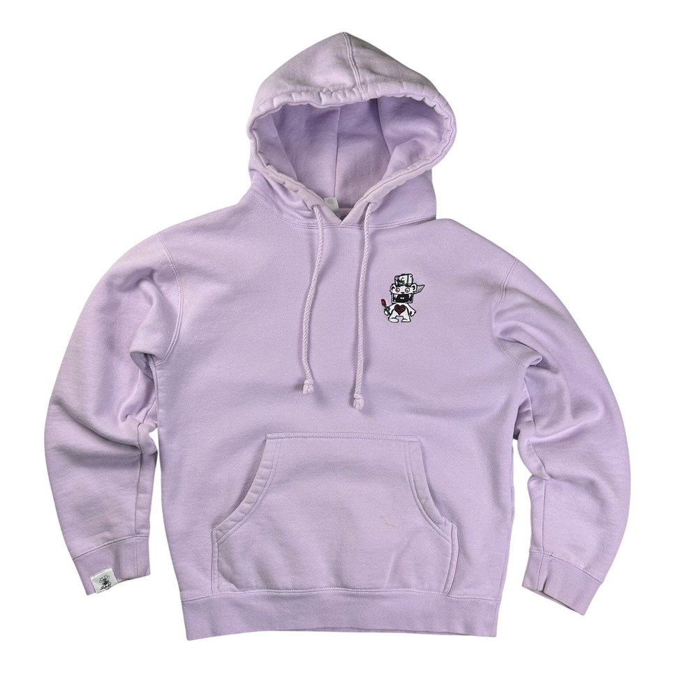 Independent Trading Company Lavender Purple‎ Monster Embroidered Hoodie Small